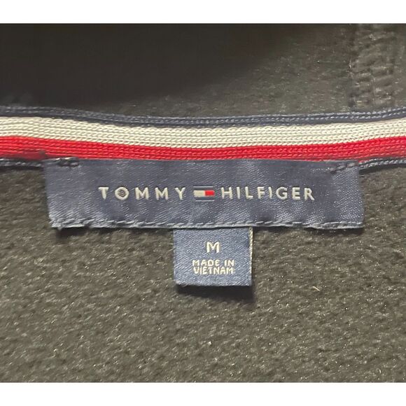 Tommy Hilfiger Black Fleece Zip Up Hooded Jacket Women’s Medium Long Coat - Picture 6 of 14